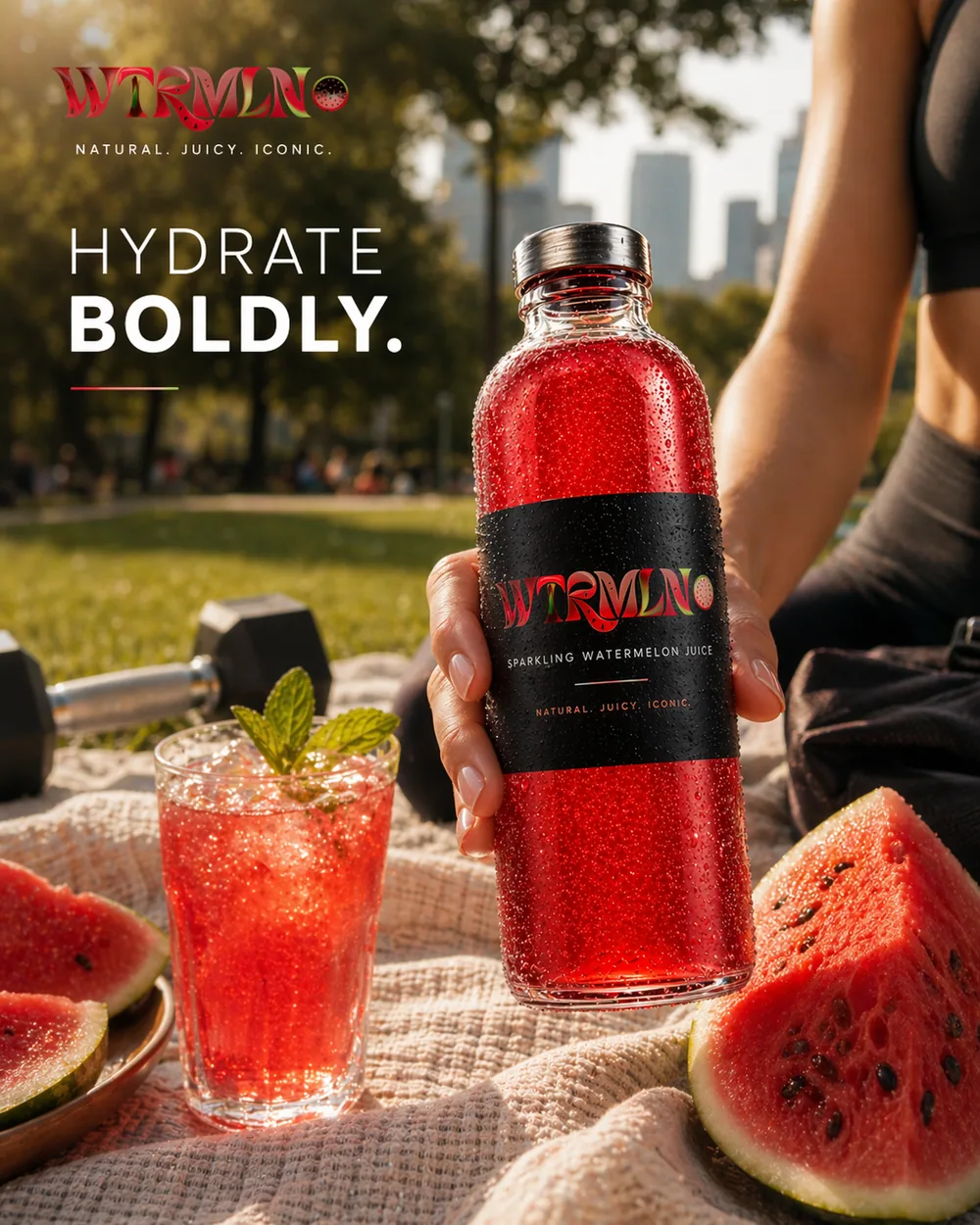 Hydrate Boldly Fitness — Fitness- und Park-Kontext als aktives Nutzungsszenario.
